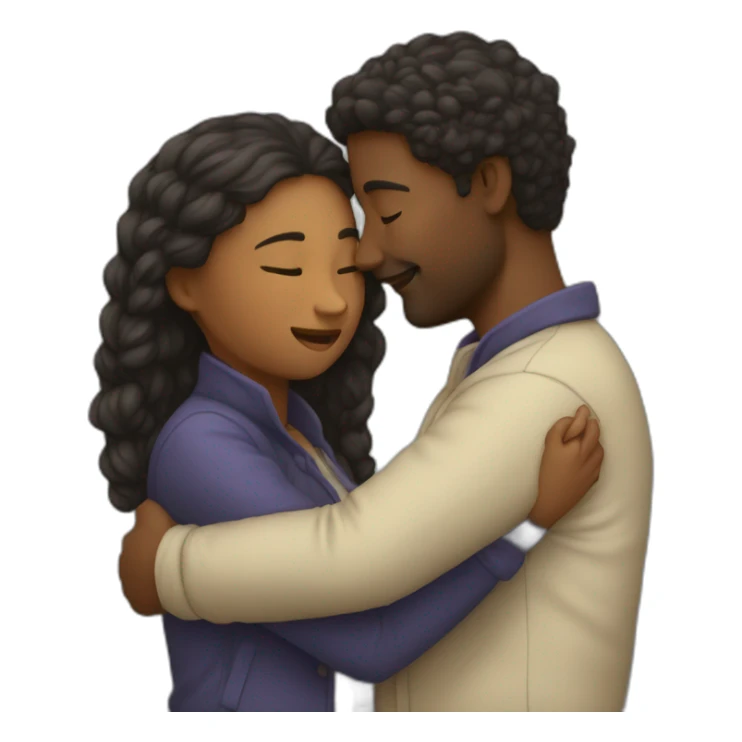 Deux personnes qui fon un calin sticker