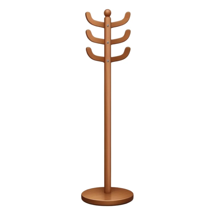 minimalist coat rack with clean lines and rounded corners in apple style sticker