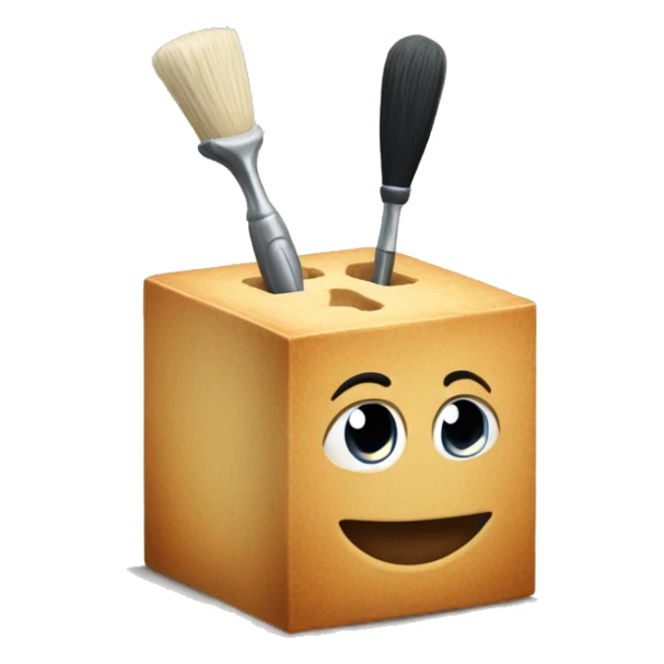 Cubo de pinttura y brocha sticker