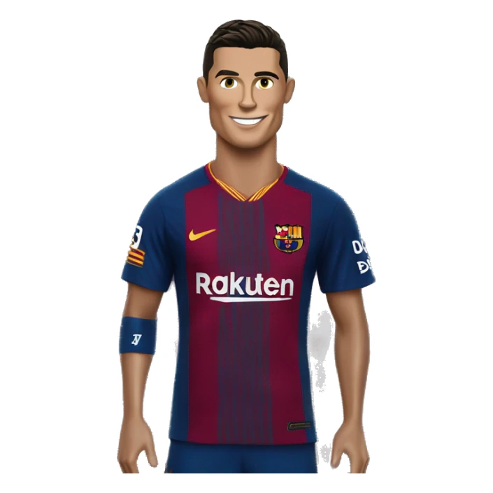 cristiano ronaldo con una camiseta del barcelona  sticker