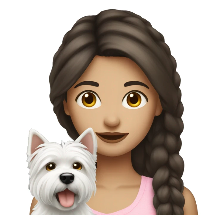 Brunette girl with westie sticker