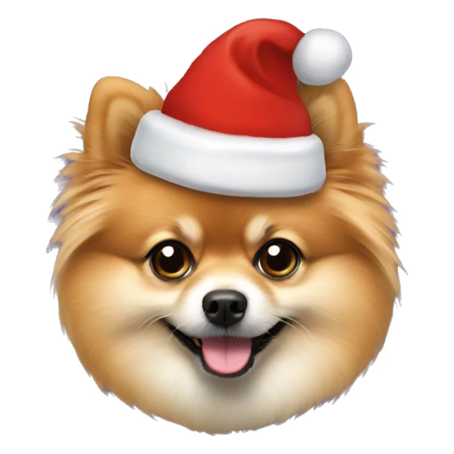Pomeranian with Christmas hat sticker