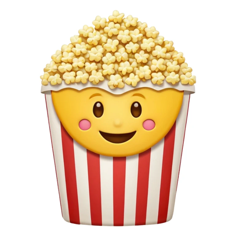 Smiling Emoji with 👀 for eyes and is eating popcorn 🍿 sticker