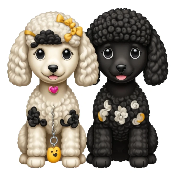 Dos caniches,uno blanco y el otro negro,QUE SEA RAZA CANICHE  sticker