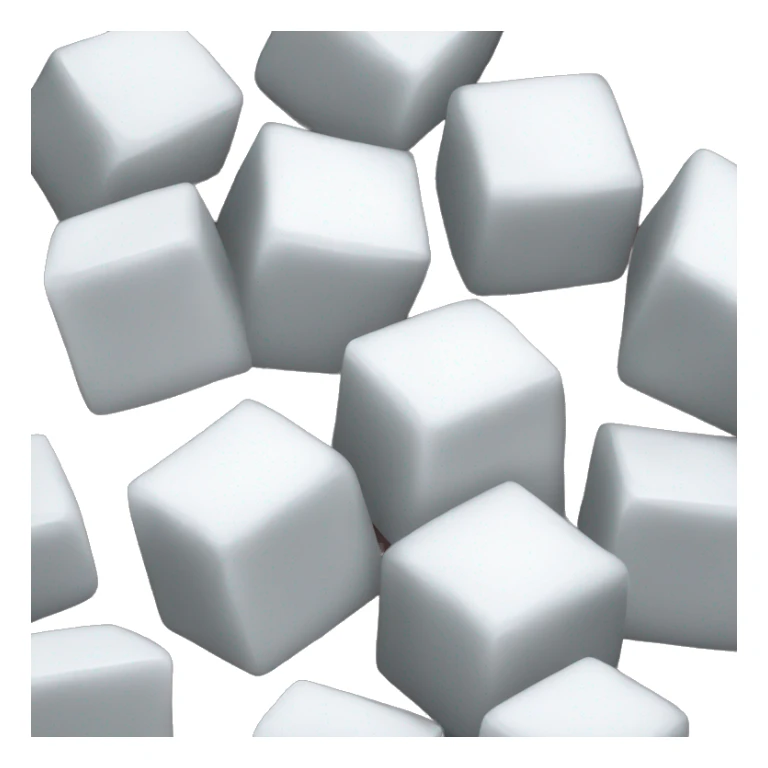 three cubes of white sugar sticker