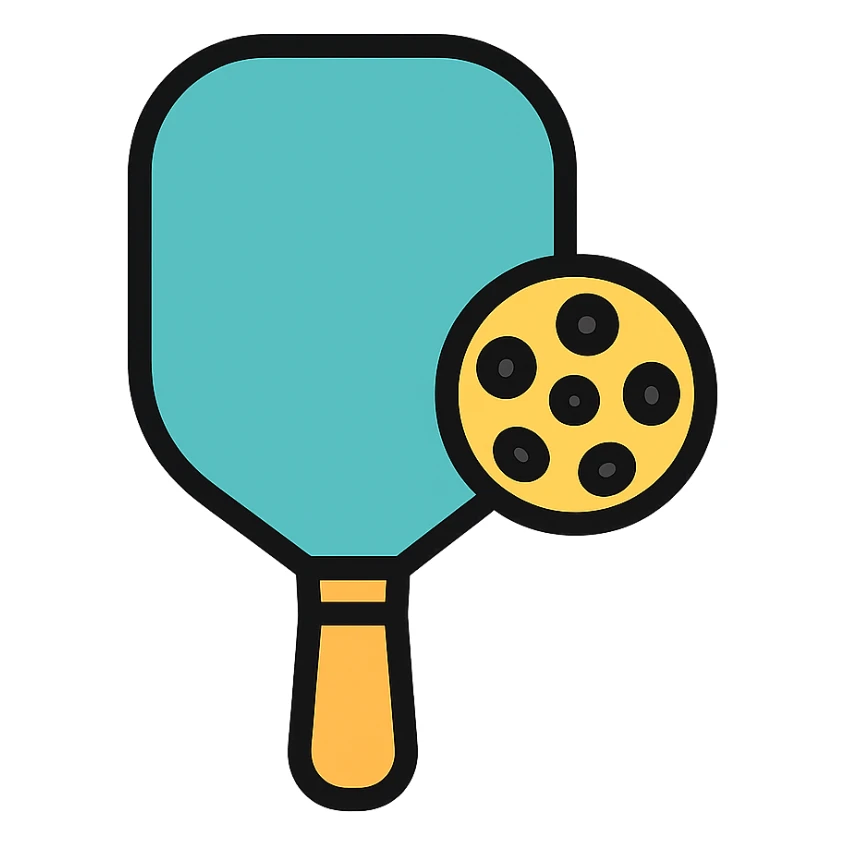 pickleball paddle color outline icon style sticker