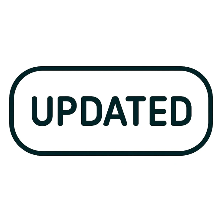 Change the button's blue color to #0BD9D9, keep the word 'updated', modern and clear style suitable for UI, maintain transparency background. sticker