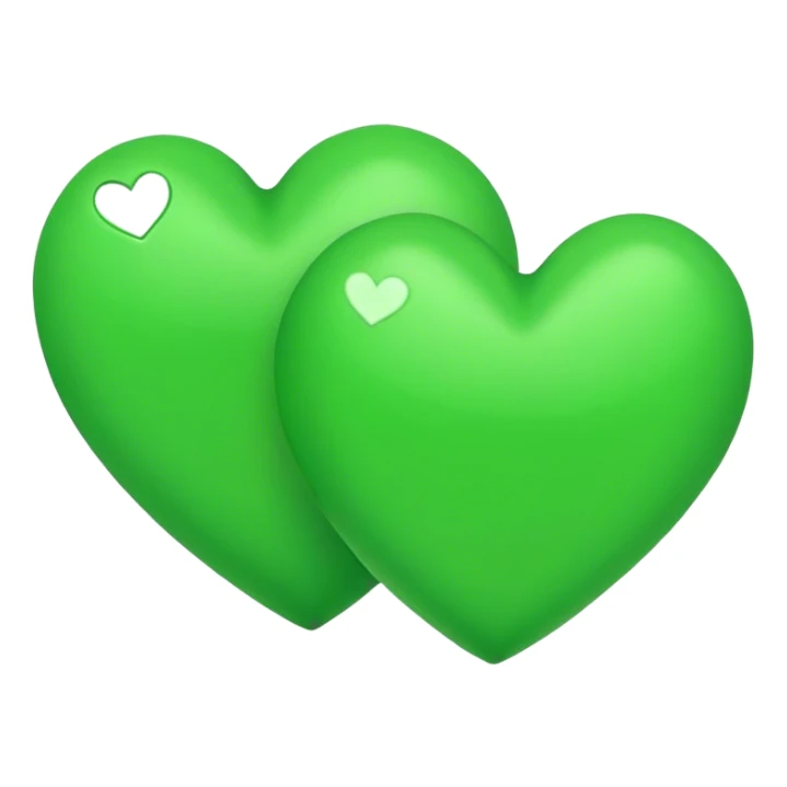 Two green hearts  sticker