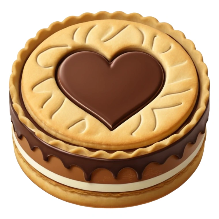 Il Nutella Biscuit è un biscotto rotondo, dorato, con bordo spesso e inciso. Al centro spicca un cuore di Nutella visibile, scuro e cremoso, incorniciato dalla frolla croccante. Elegante e invitante nella sua semplicità.
 sticker