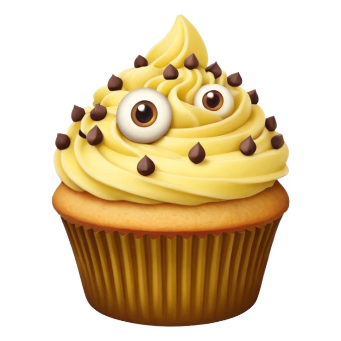 big mustached banana cupcake big eyes sticker