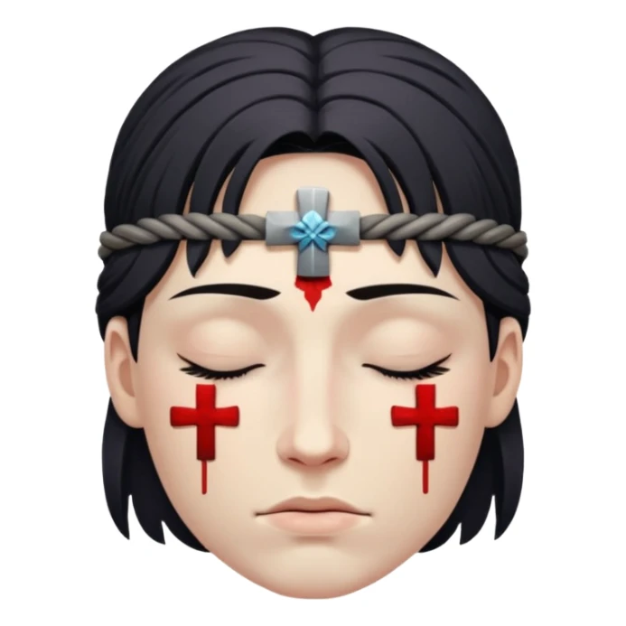 Warrior dead and closed eyes with cross eyes sticker