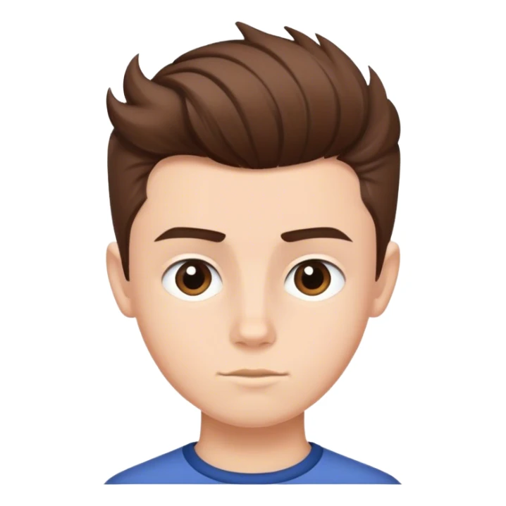 Menino branco com cabelo curto castanho topete sticker