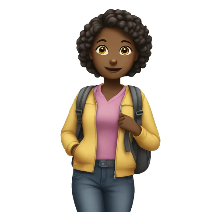 black girl walking in to school sticker