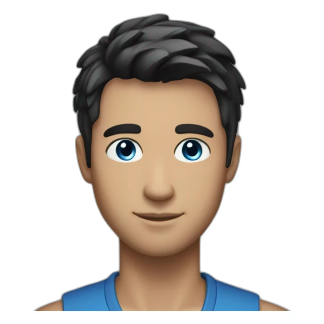 27 years old handsome man with blue eyes and black short hair sticker