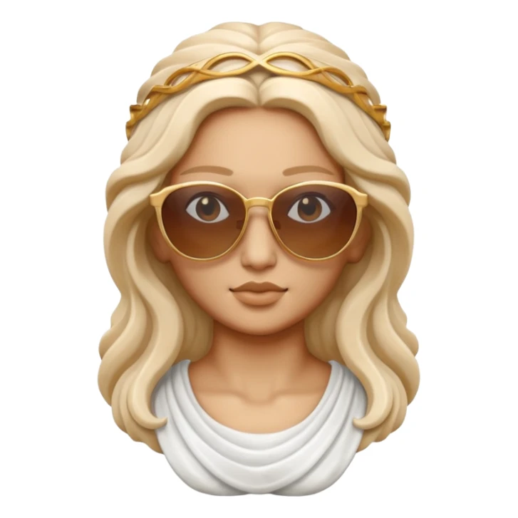 greek goddess sculpture wearing sunglasses sticker