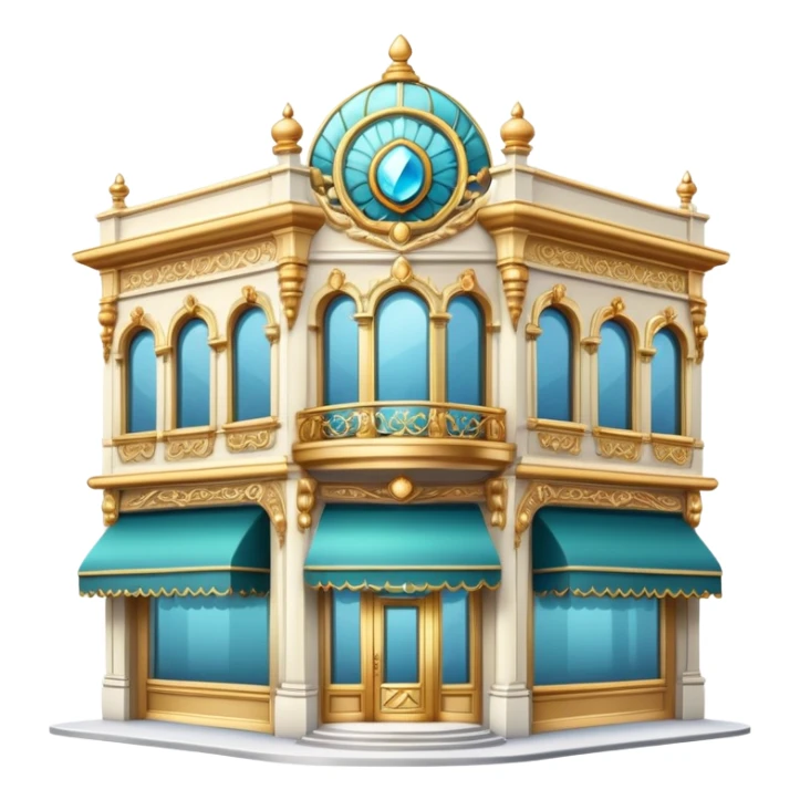 Elegant jewelry store building with display windows sticker