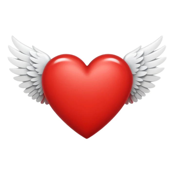 A heart in the middle of two wings sticker