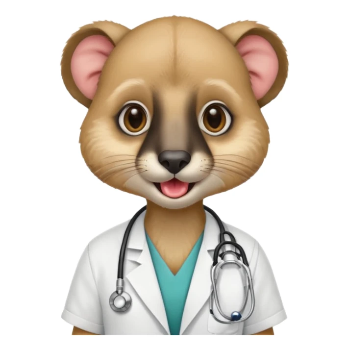 un suricate médecin avec un stetoscope qui tire la langue sticker