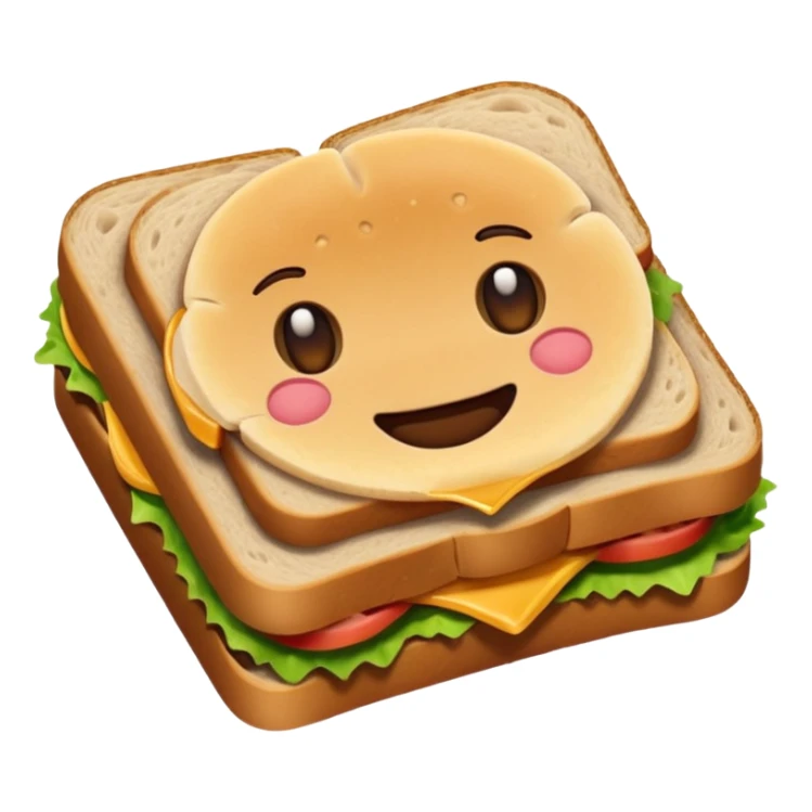 a sandwich with a cross emotji on it sticker