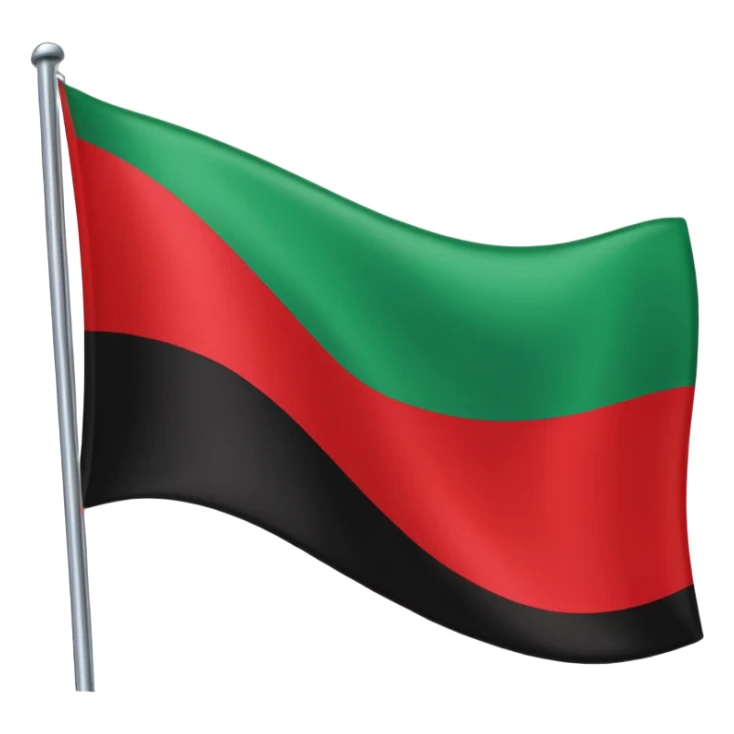 Bandeira vermelho preto e verde listras retas sticker
