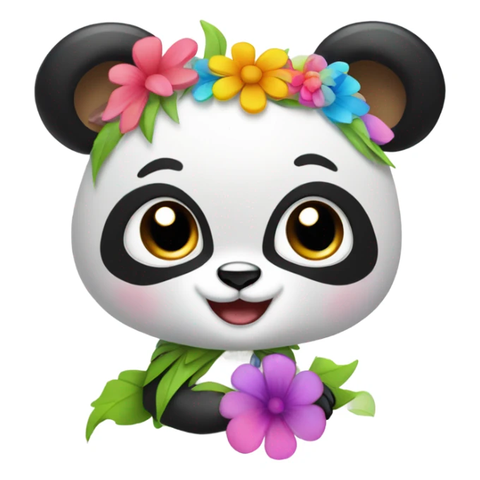 Cute female Panda wearing a tutu and a flower above 1 ear  sticker