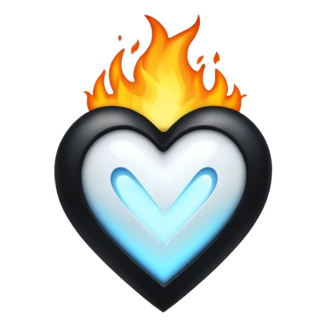 ❤️‍🔥 .. make the red heart white and flame to black. The structure should be as it is sticker
