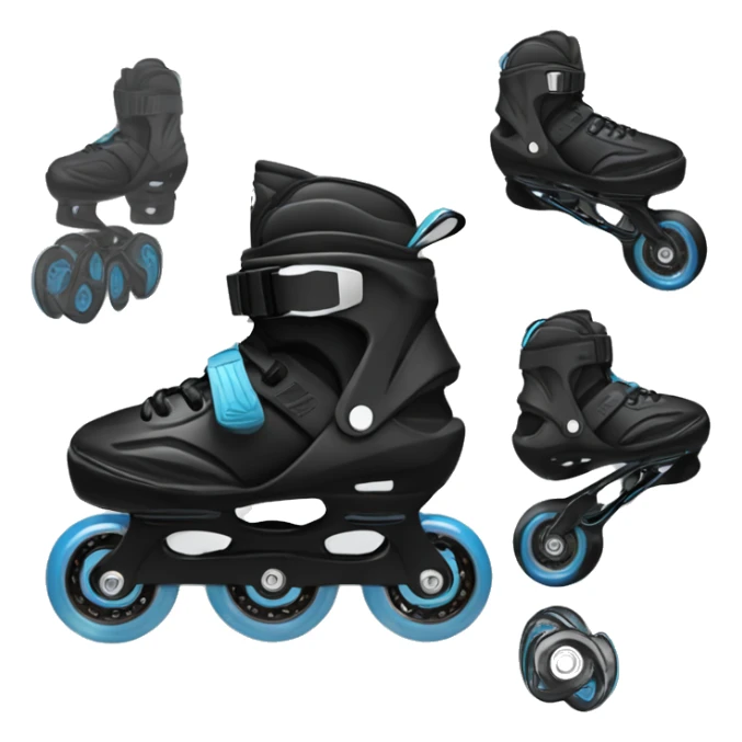 a black rollerblade inline skate, the model called "TWISTER XT" with a more edgy design sticker