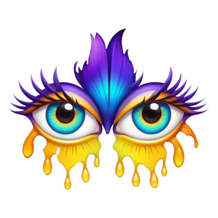 expressive cartoon eyes with colorful irises sticker