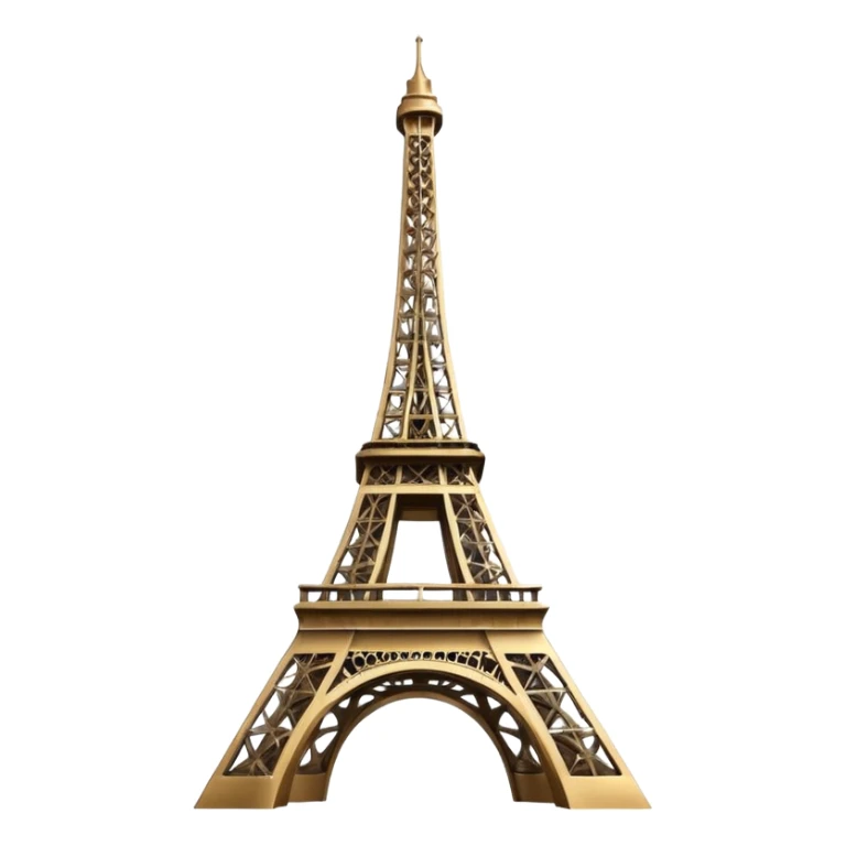 Eiffel Tower, iconic, modern, touch of shine and depth, Apple emoji style sticker