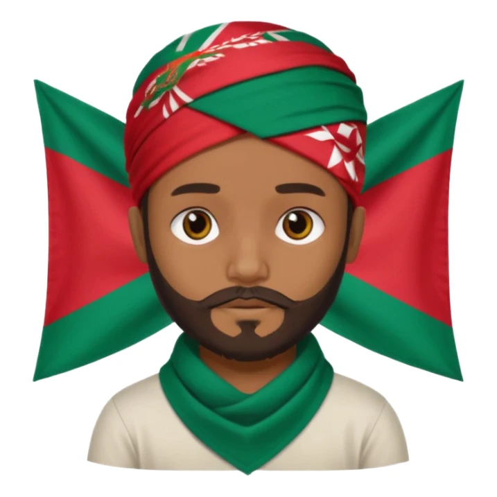 A Boy with Trimmed Beard With a Bangladesh flag Bandana sticker