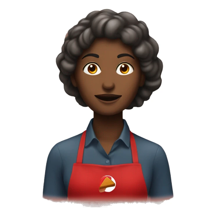 mujer con pelo rojo oscuro cocinando con el logo (nuria y compañia) sticker