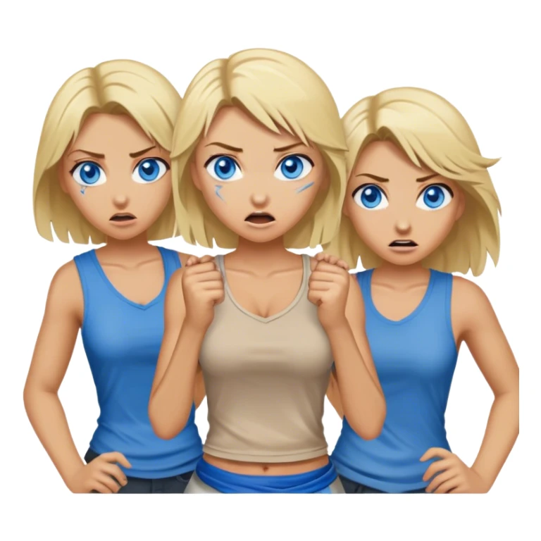 Blond women with Blue eyes in a brawl sticker