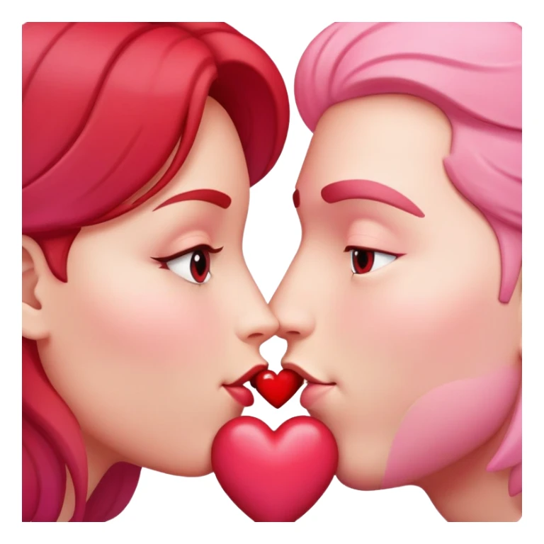 Couples kiss heart with Tongue sticker