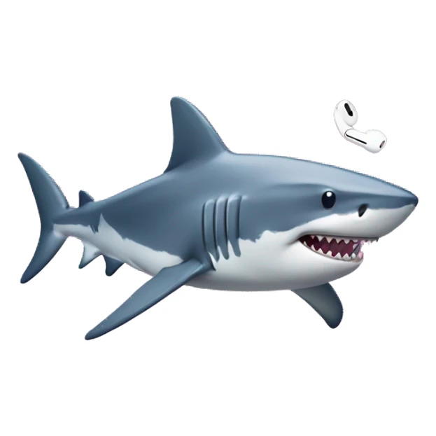 A shark with AirPods in the disco sticker