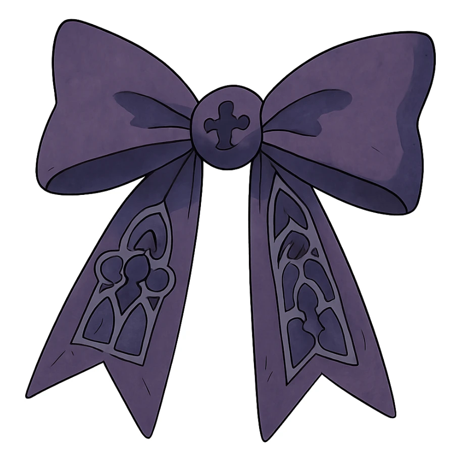 Purple gothic bow sticker