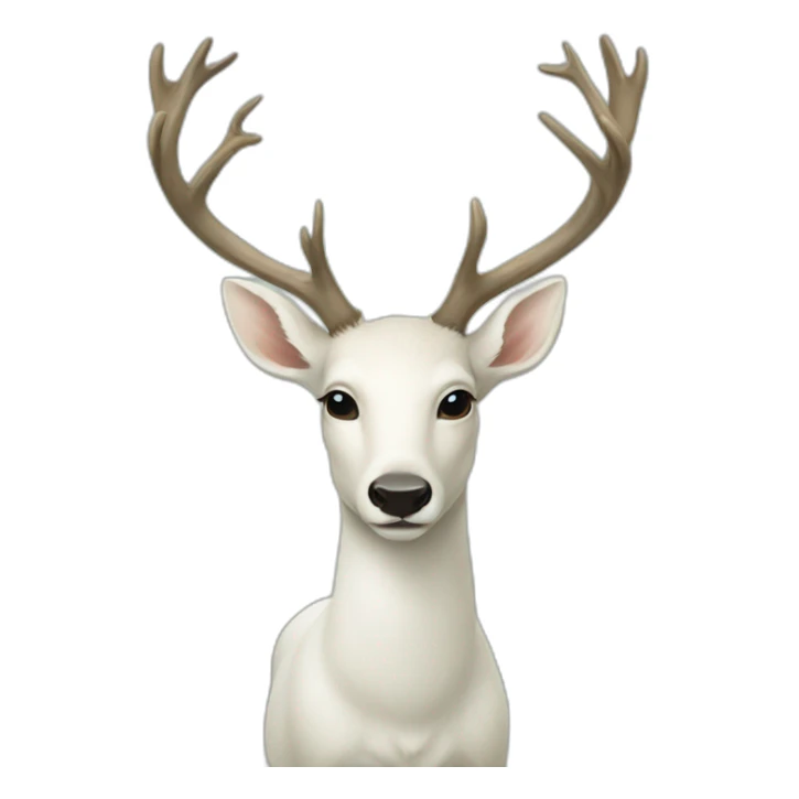 white deer see himself on the mirror sticker