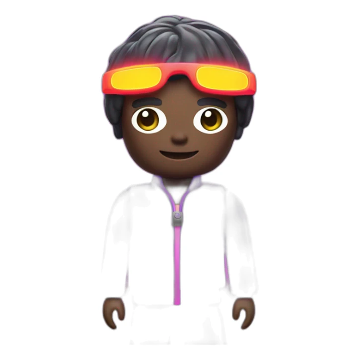 playmobil wearing purple NEON LIGHT CLOTHES, party sticker