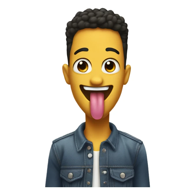 Face with tongue sticking out and peace sign fingers sticker