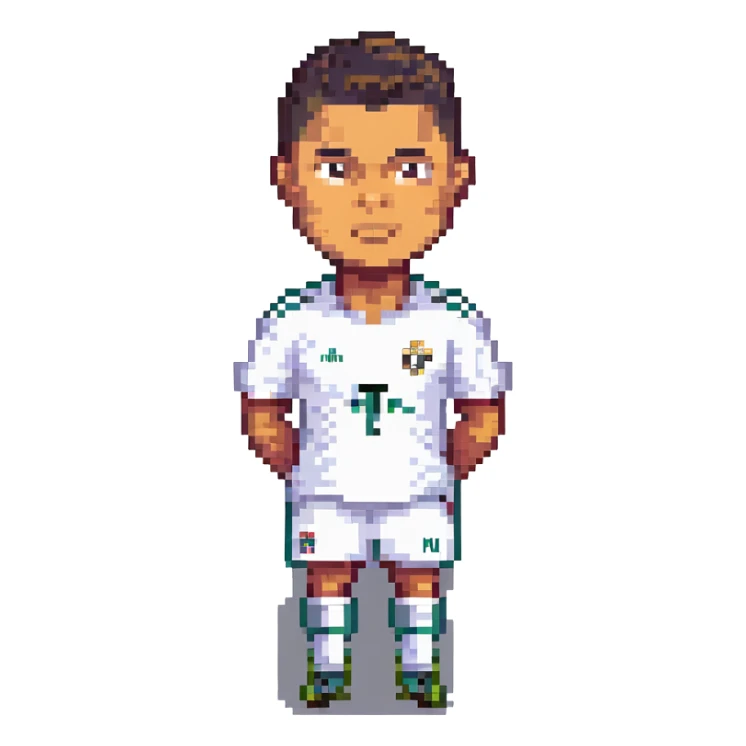 Cristiano Ronaldo, footballer, pixel art style sticker