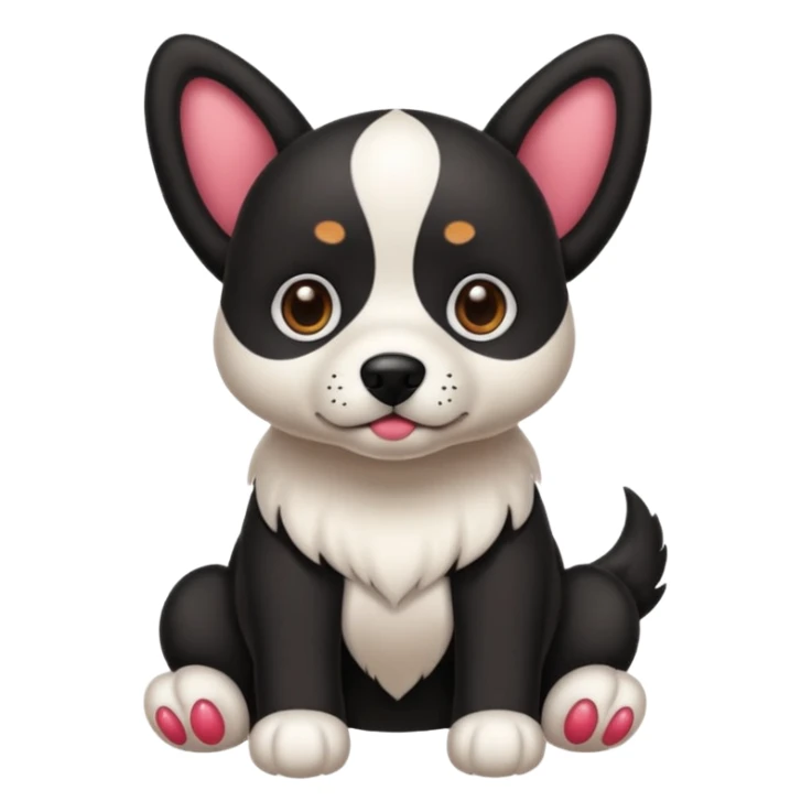 haz un perro negrocon el ozico y las patas blancas sticker