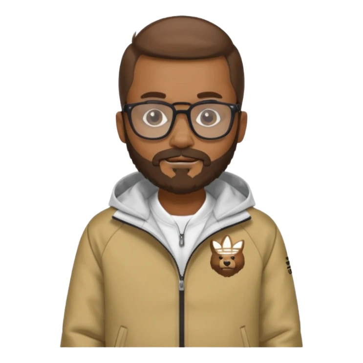 I need a weasel with beard and glasses in an adidas jacket sticker