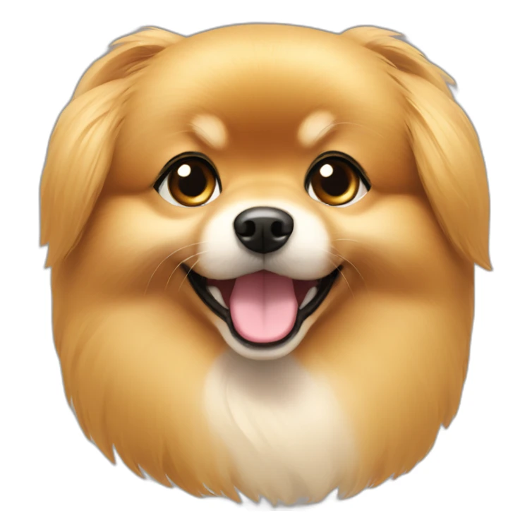 Girl with bang cut on forehead golden small Pomeranian dog sticker