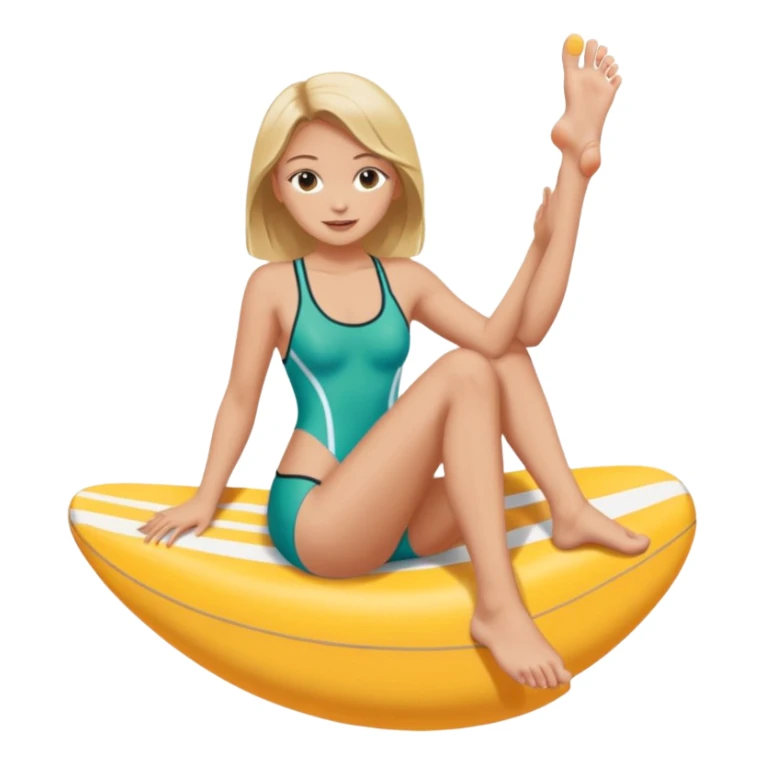 Draw a girl in a swimsuit who shows her foot sticker