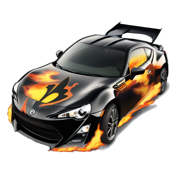 Batgirl and First Order Jet Trooper themed Scion FR-S with hot rod flames   sticker