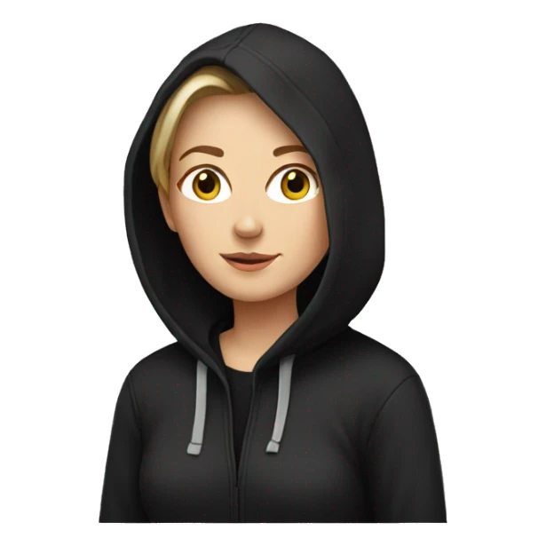 white woman in black hoodie sticker