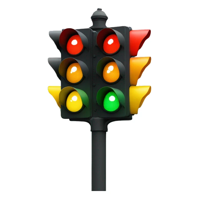 traffic light with an amoji smiling inside the circle of colors sticker
