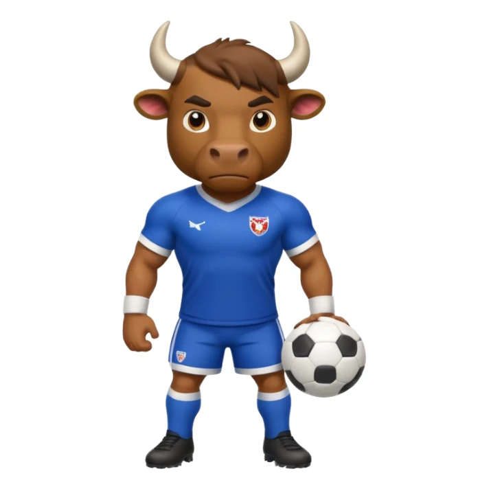 Create emojis of a bull that are related to soccer sticker