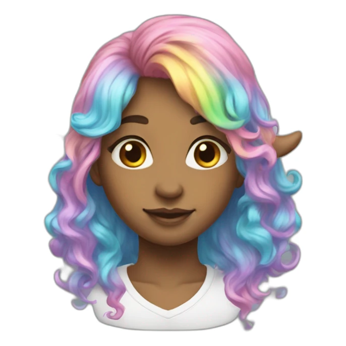 goldhorn-pastelcolor-rainbowhair-unicorn sticker
