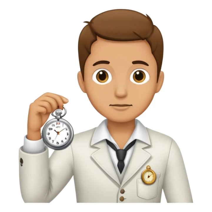 Person pinching hand and holding a clock sticker