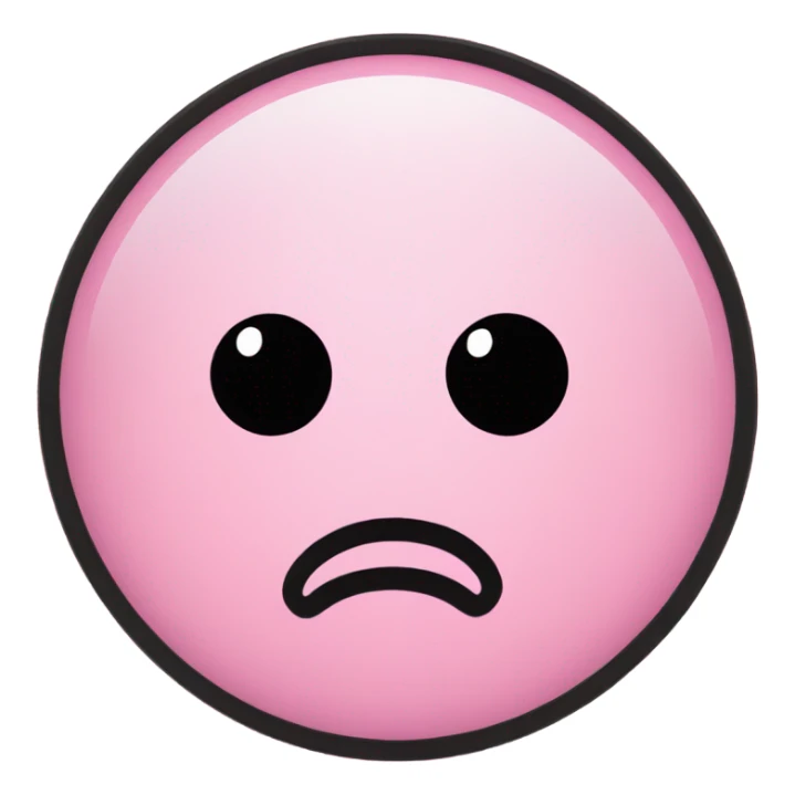 A pink circle is with 2 short black lines on it sticker